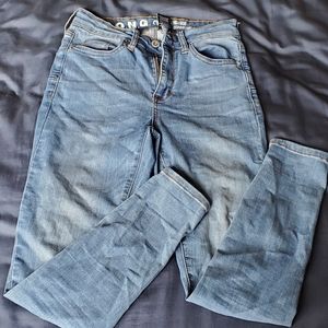Blue high rise skinny jeans